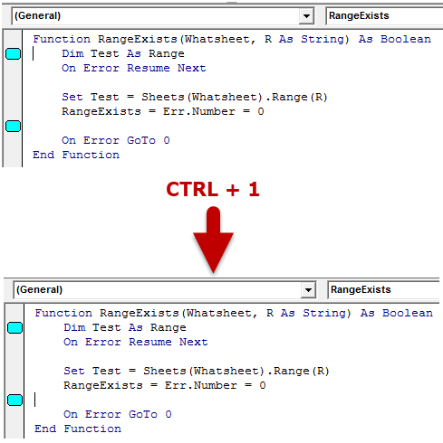 vba code tools bookmarks toggle